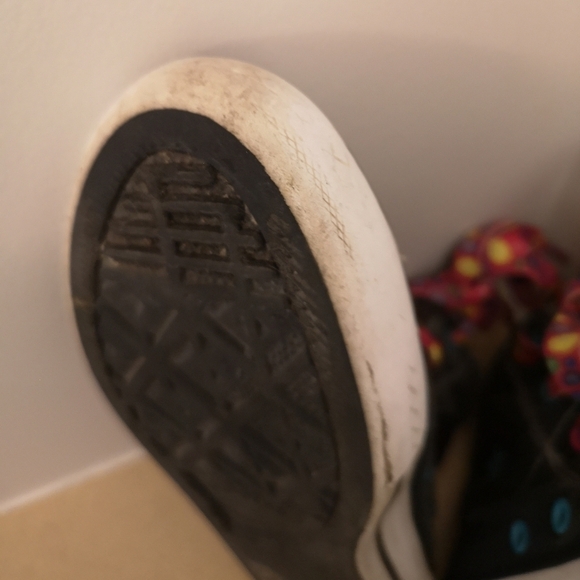 CONVERSE All Star Skate high top sneakers.Junior sz1 Black/grey&dots Sid… - Picture 6 of 6